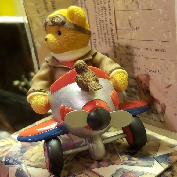 HOST PICK 😊 Vtg 99 Cherished Teddies Chad 477524 Plane Pilot - Picture 3 of 5
